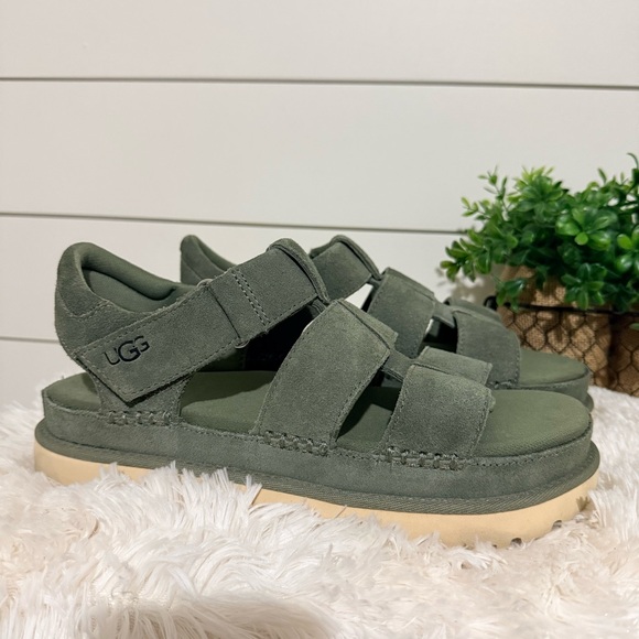 UGG Shoes - UGG Women's Goldenstar Suede Strap Sandals Moss Green Size 9M